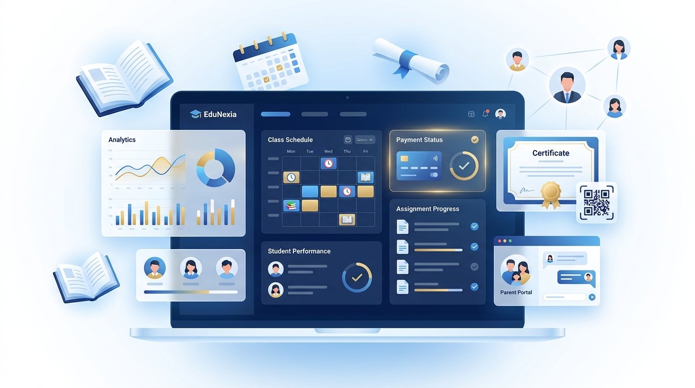EduNexia School Operating System dashboard preview